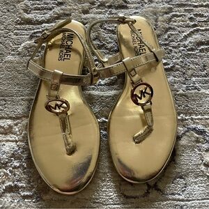 Michael Kors Metallic Gold Strap Sandals